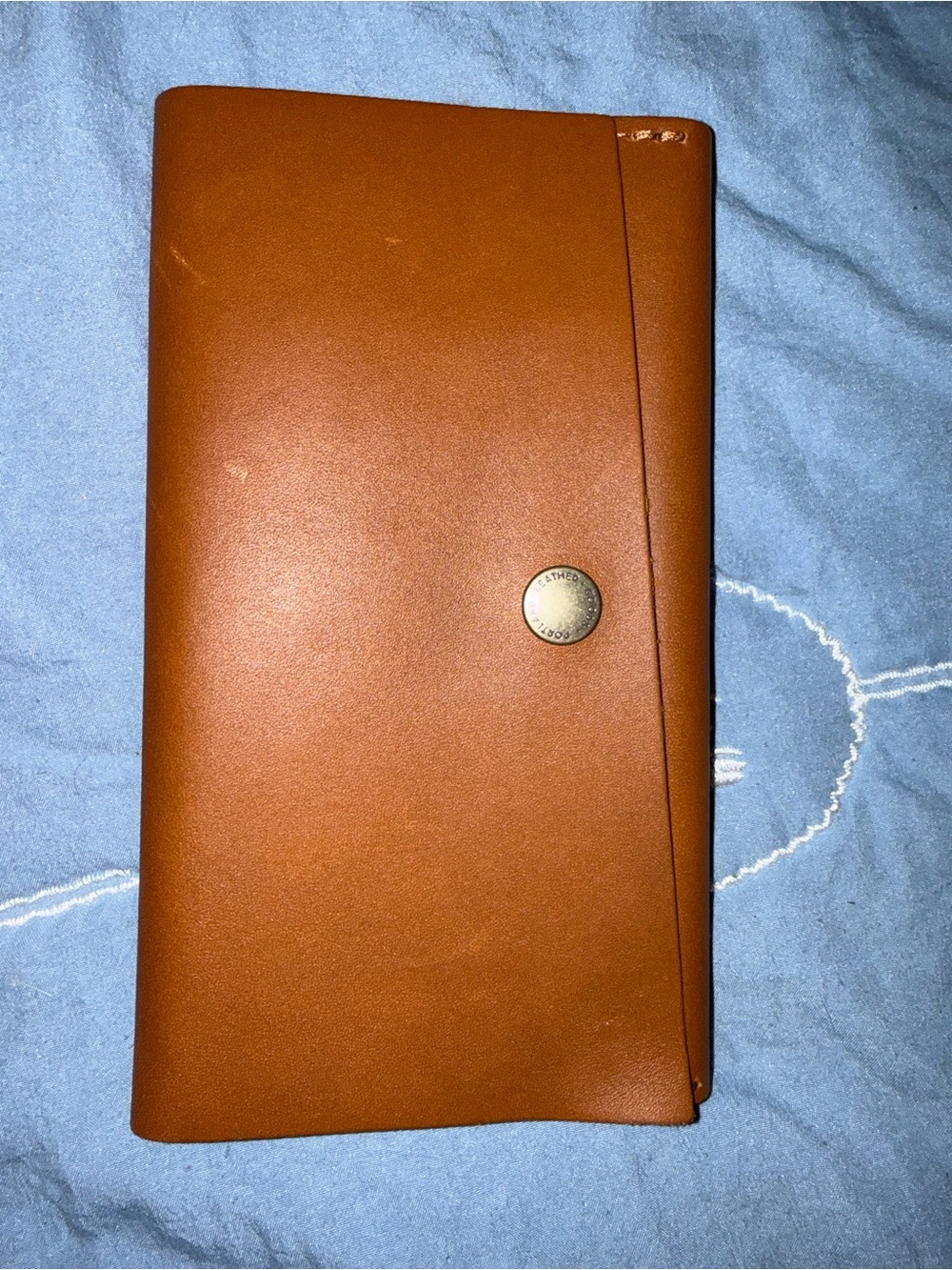 Portland Leather Tan Snap-Closure Long Wallet